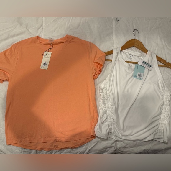 Calia Tops - Calia Women's Peach Shirt and DSG White Sleeveless Tee